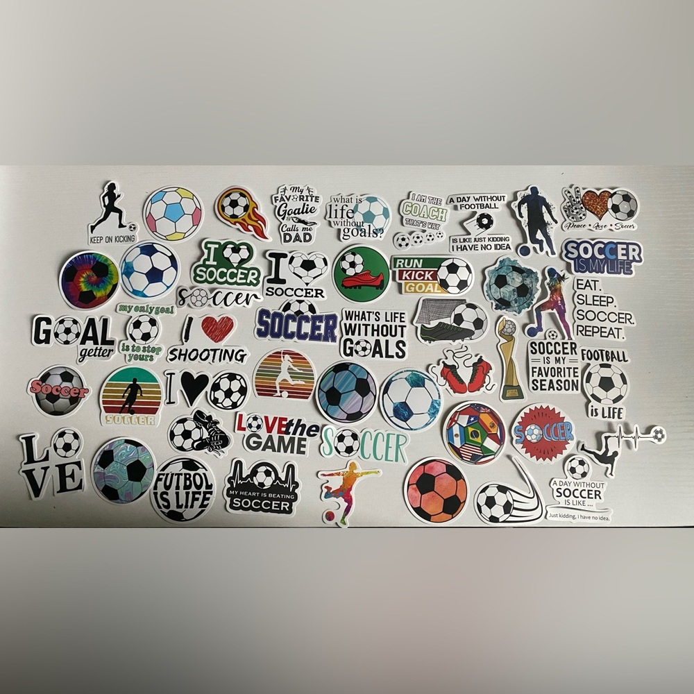 50 Piece Soccer Themed Sticker Set
